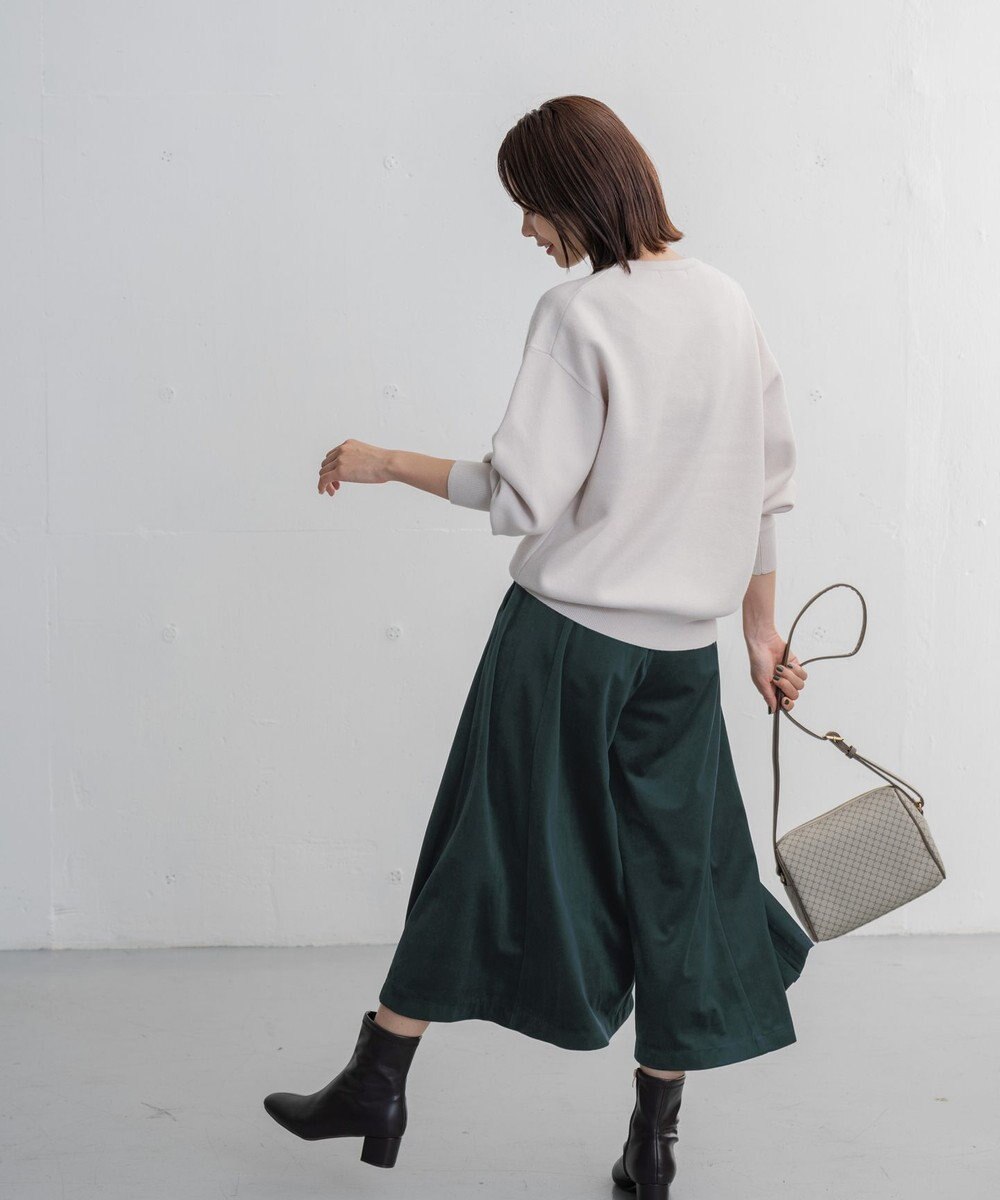 ANY 【洗濯機可】エステルベロア ガウチョパンツ 