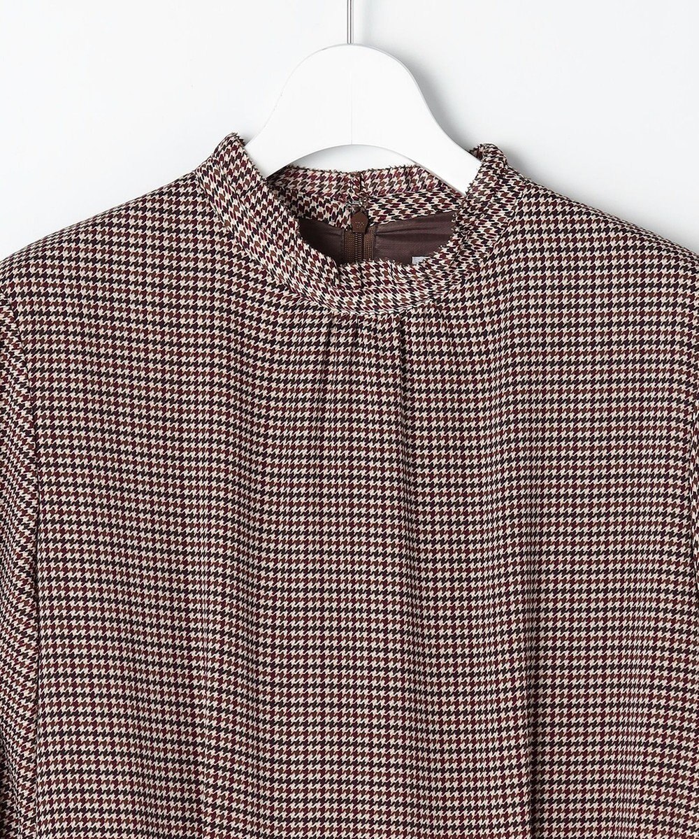 J.PRESS LADIES L デシンハウンドトゥースプリント ワンピース 