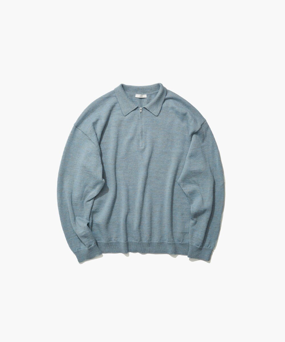 ATON BABY ALPACA LINEN | ジップアップポロセーター - UNISEX 