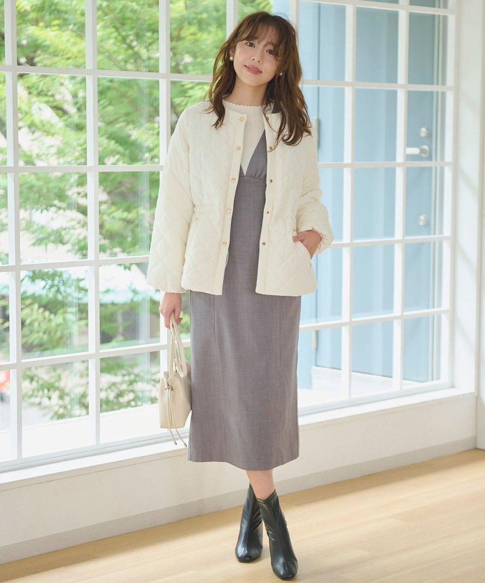 Feroux 【洗える】美シルエット ジャンパースカート 