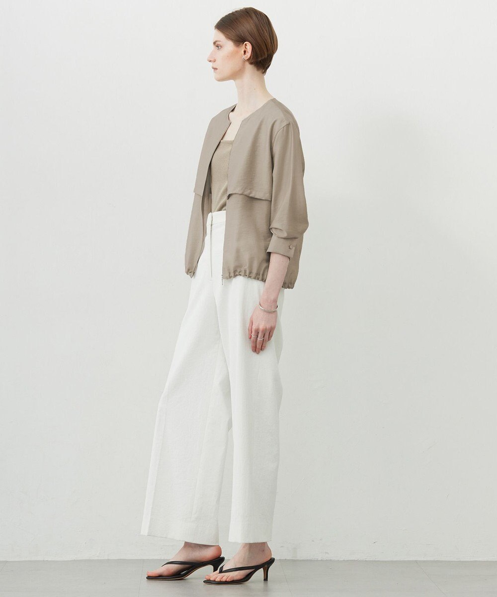 ICB 【接触冷感・速乾・洗える】 リヨセルナイロンワッシャー ノーカラーブルゾン 