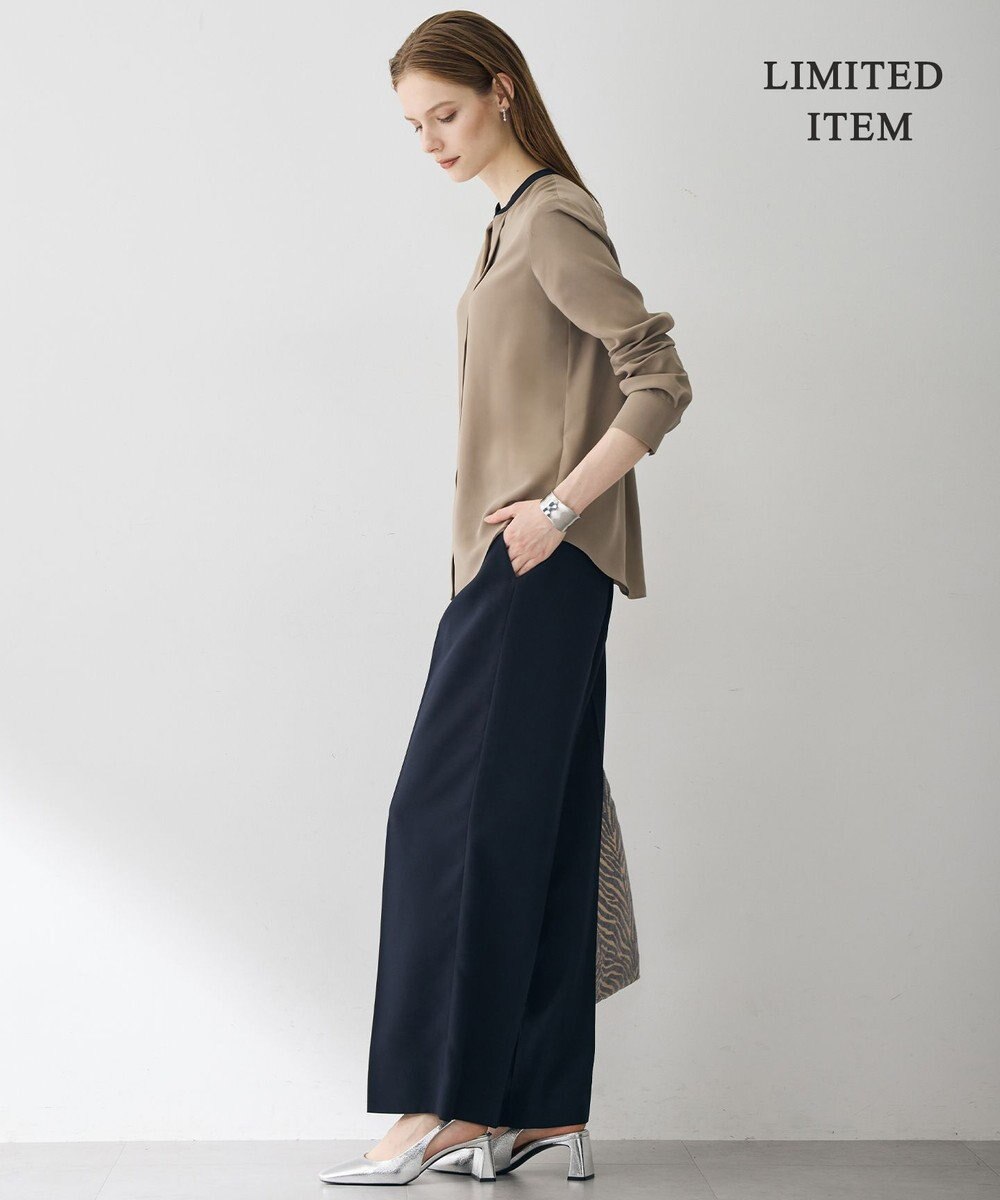 ICB L 【6/12-6/28期間限定・受注生産・WEB限定】BackSatinAmunzen キーネックブラウス 