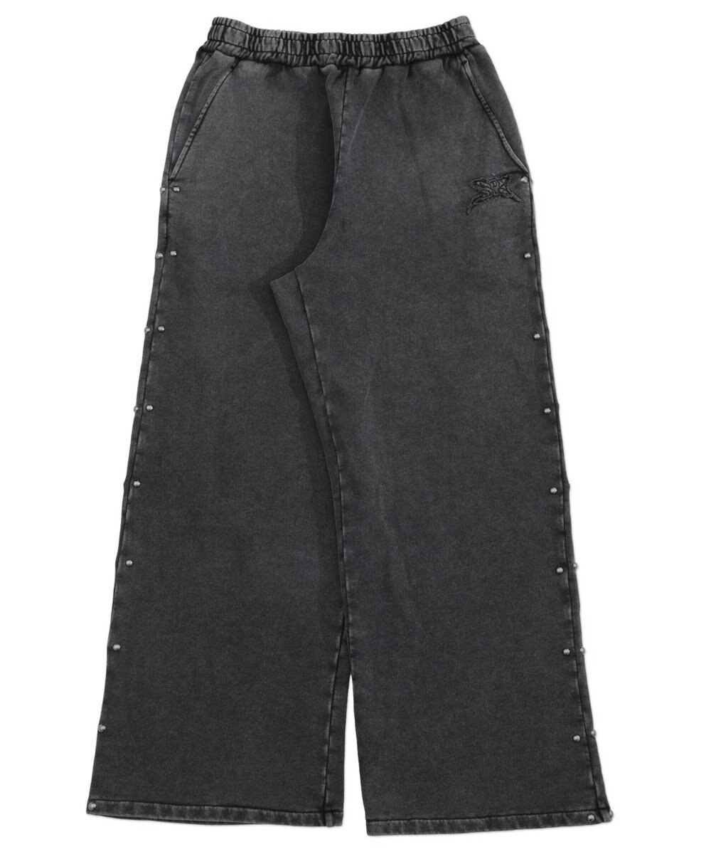 WEGO 【ユニセックス着用ITEM】ブリーチスタッズロゴスウェットパンツ 