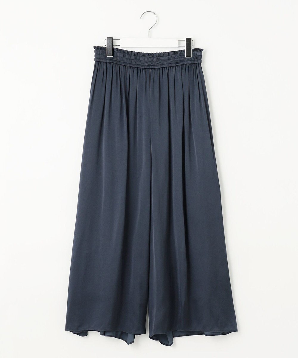 自由区 【ウエストゴム・長さ調整可・洗える・XSサイズあり】ビンテージサテン ガウチョパンツ 