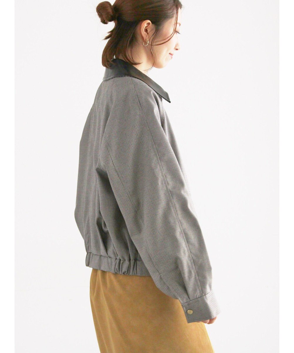 Te chichi ファブリックアソート衿付きブルゾン 