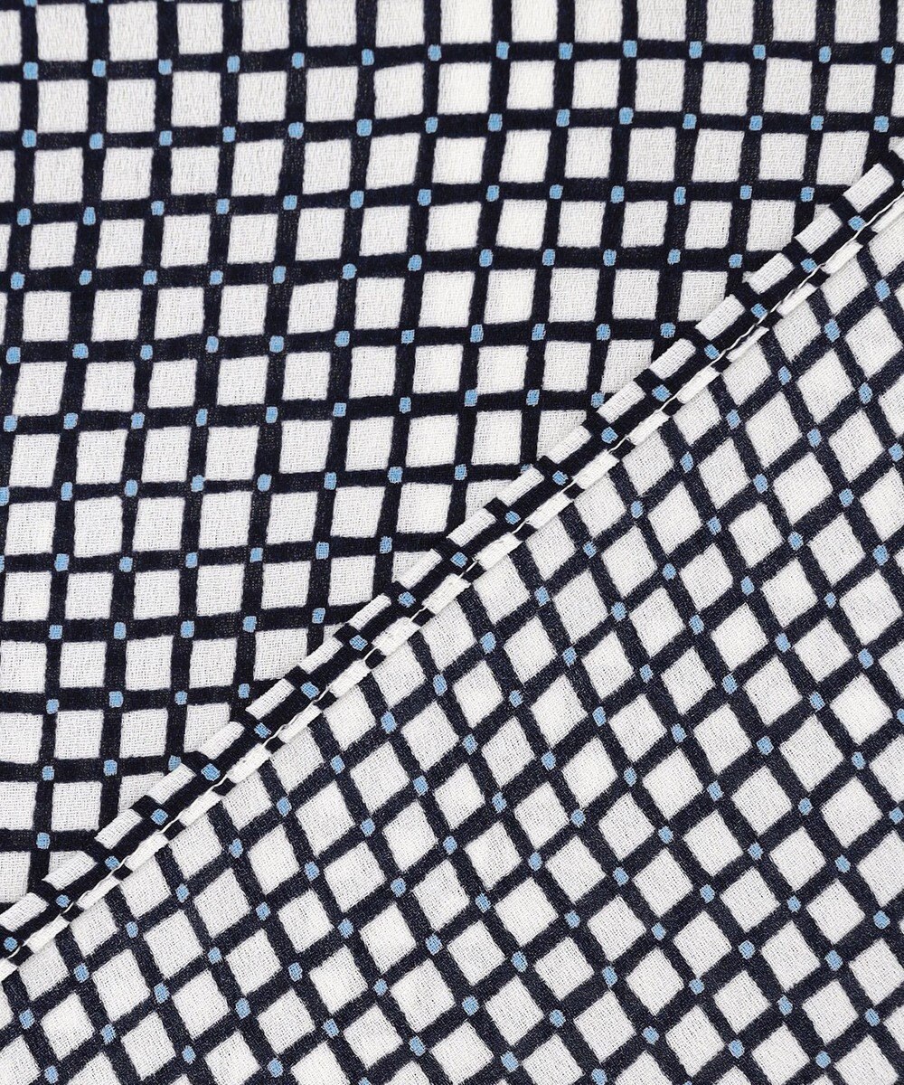 J.PRESS LADIES L ジーナ梨地 幾何プリント ブラウス 