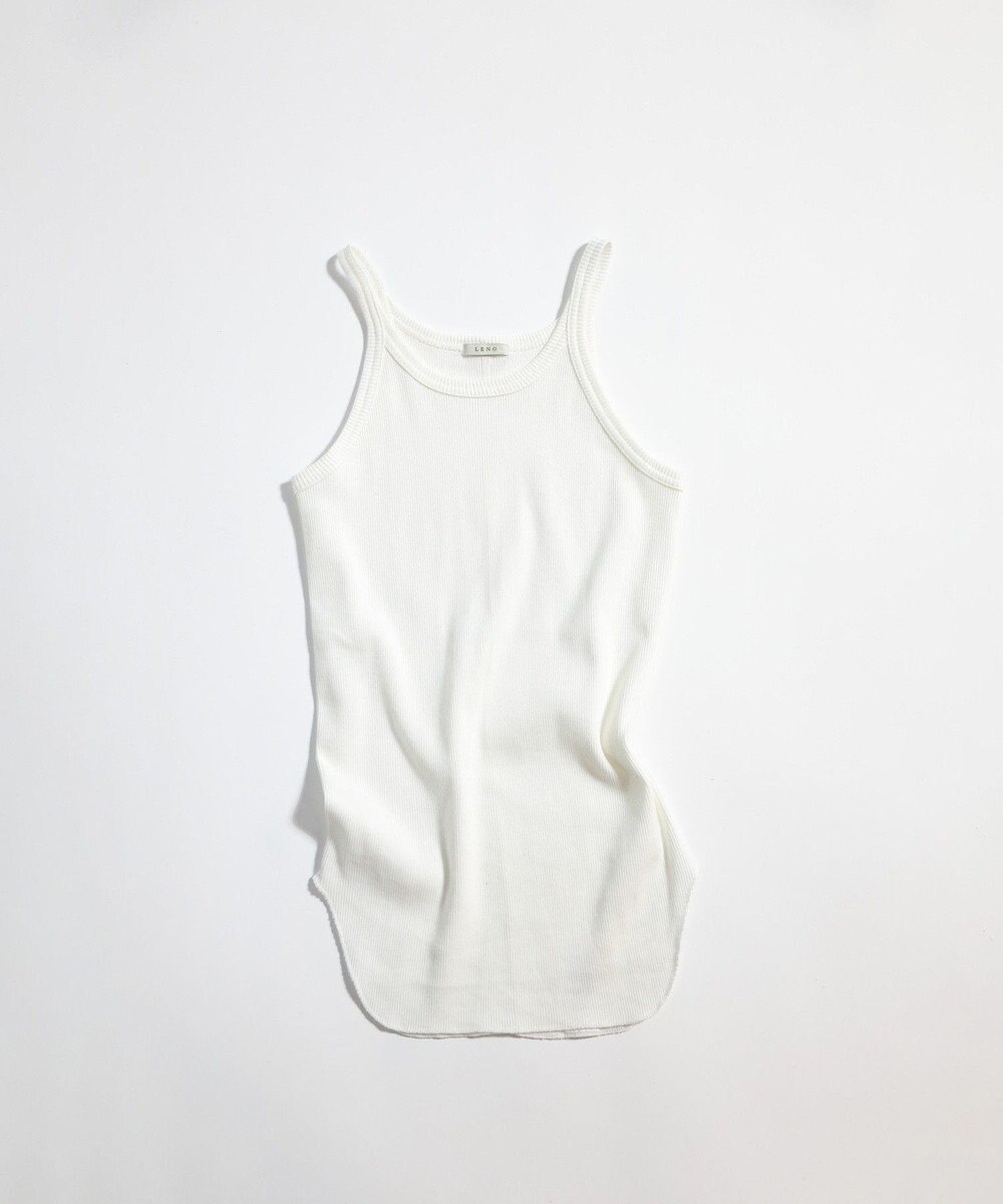 LENO TANK TOP　テレコタンクトップカットソー 