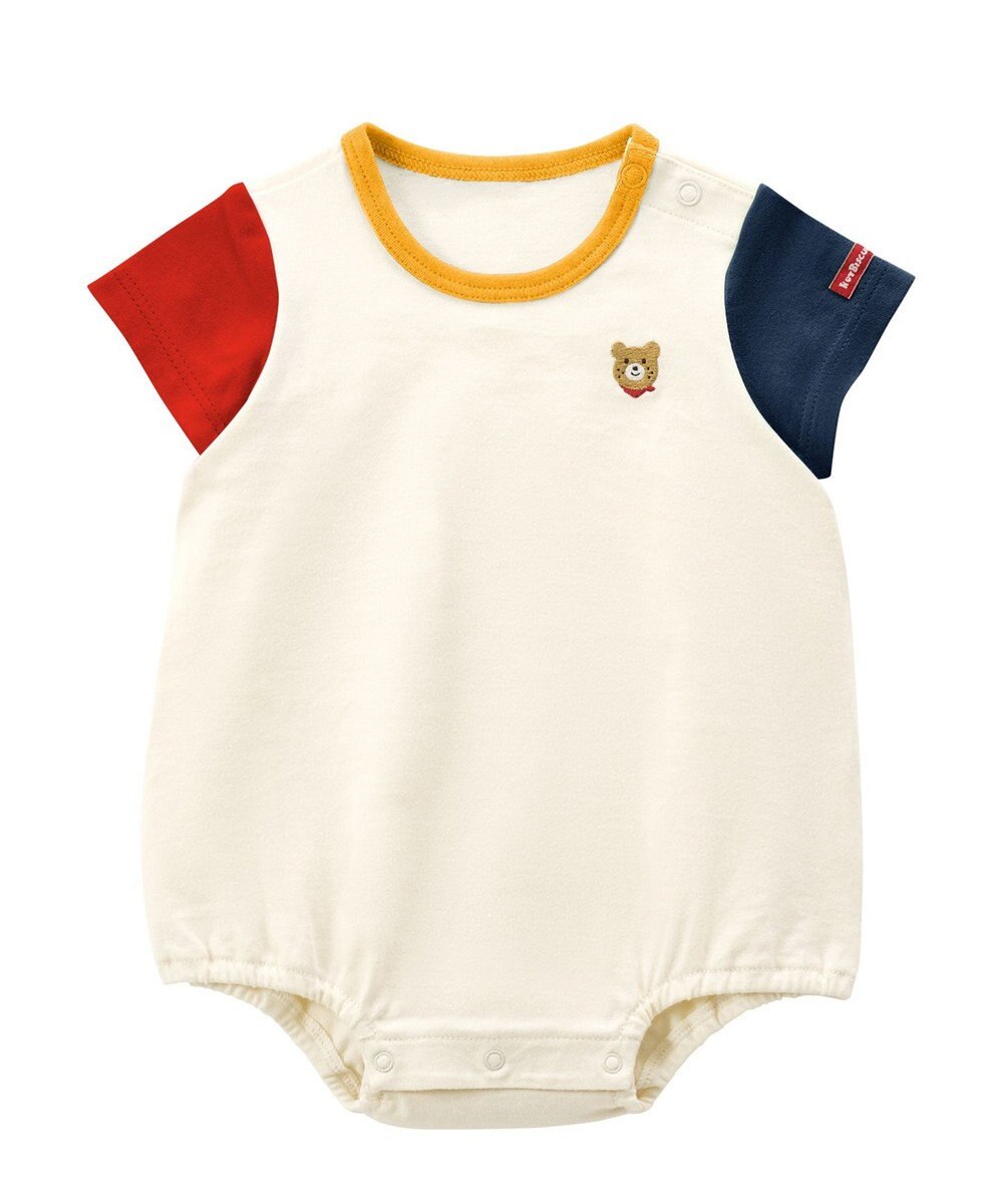 MIKI HOUSE HOT BISCUITS 【70-80cm】【Everyday Series】ワンポイント 半袖ボディシャツ 