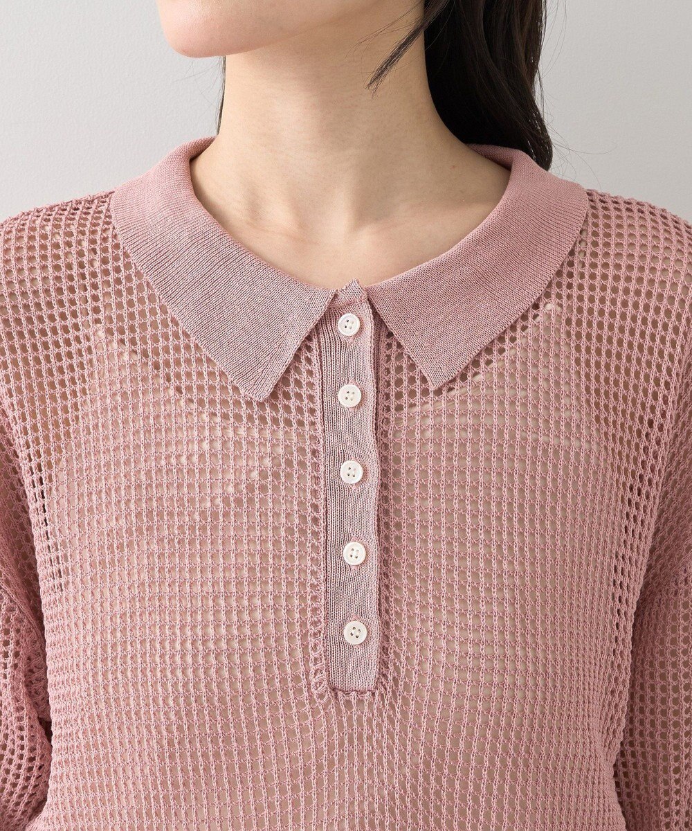 earth music&ecology メッシュポロニットプルオーバー 