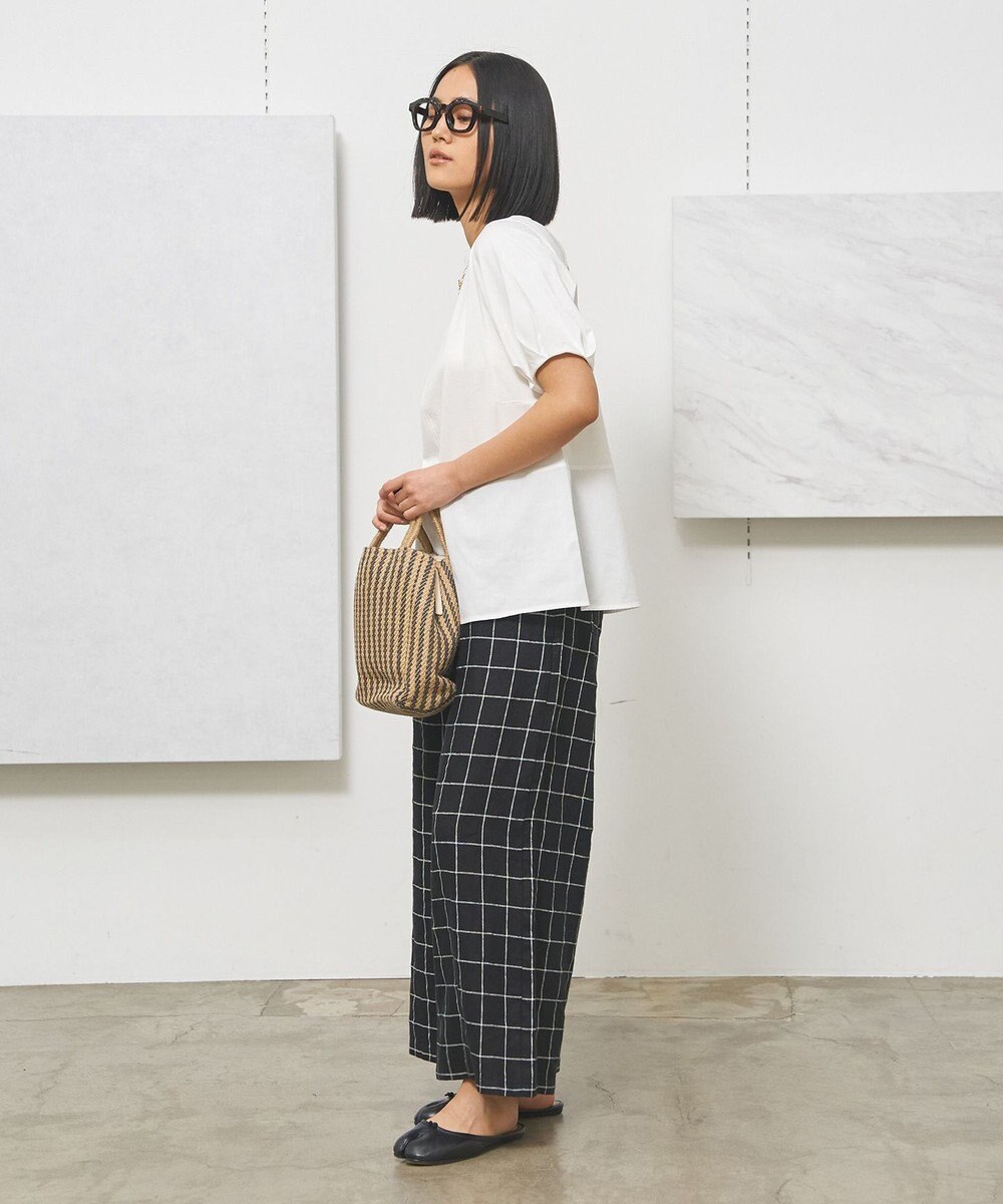 J.PRESS YORK STREET 【WOMEN】リネンライクリラックス ワイドパンツ 