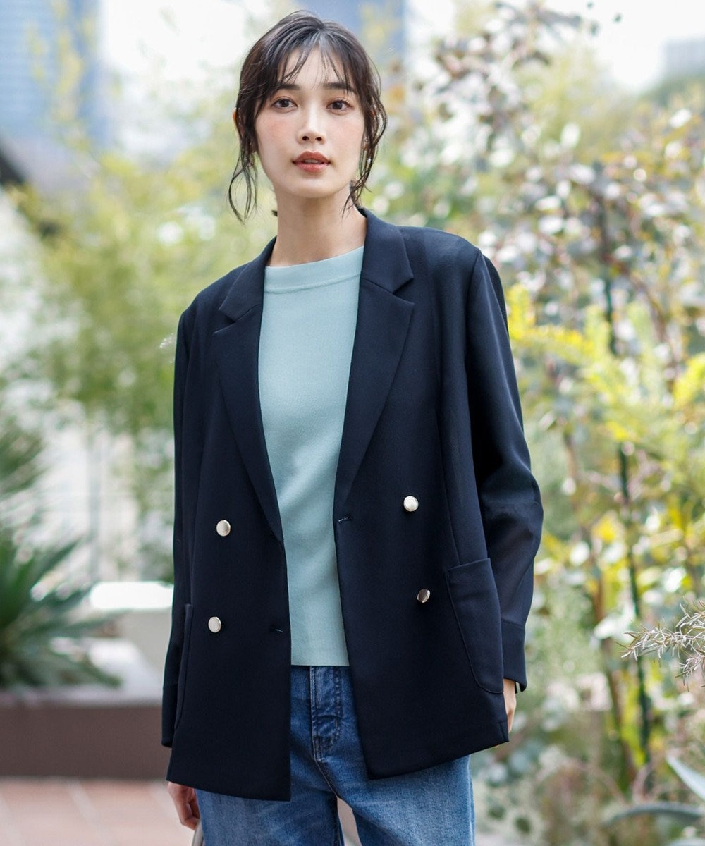 ANY SIS L シアーメッシュ ダブルジャケット 