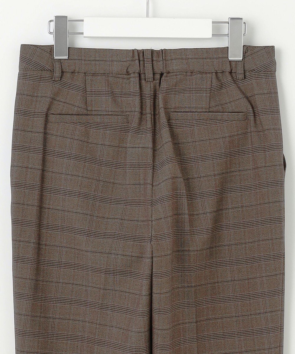 J.PRESS LADIES L 【洗える】T/Rアルガンシルクチェック テーパード パンツ 