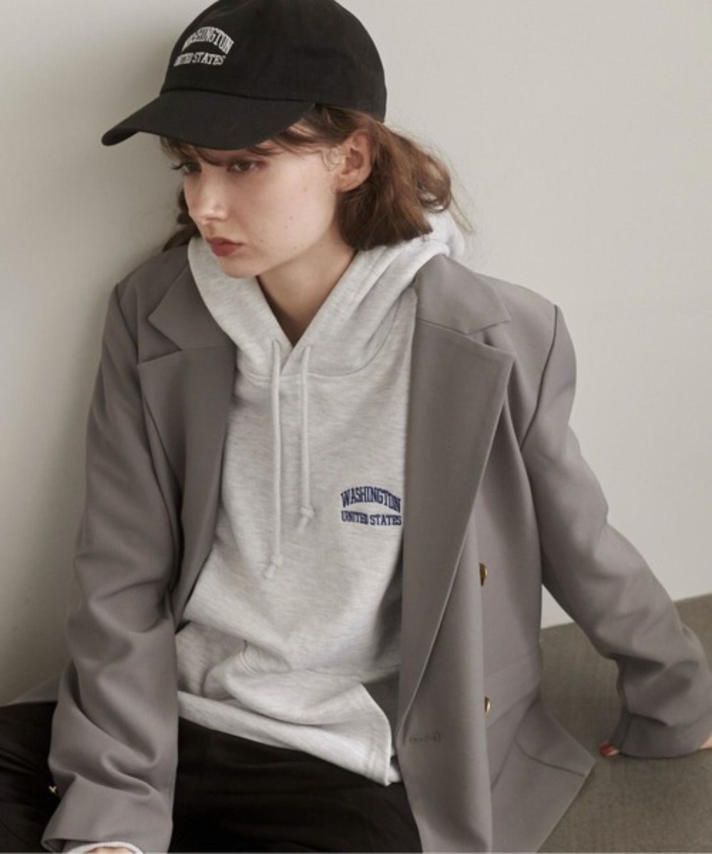 WEGO 【ANGIE VINTAGE】ワンポイント刺繍スウェットパーカー 