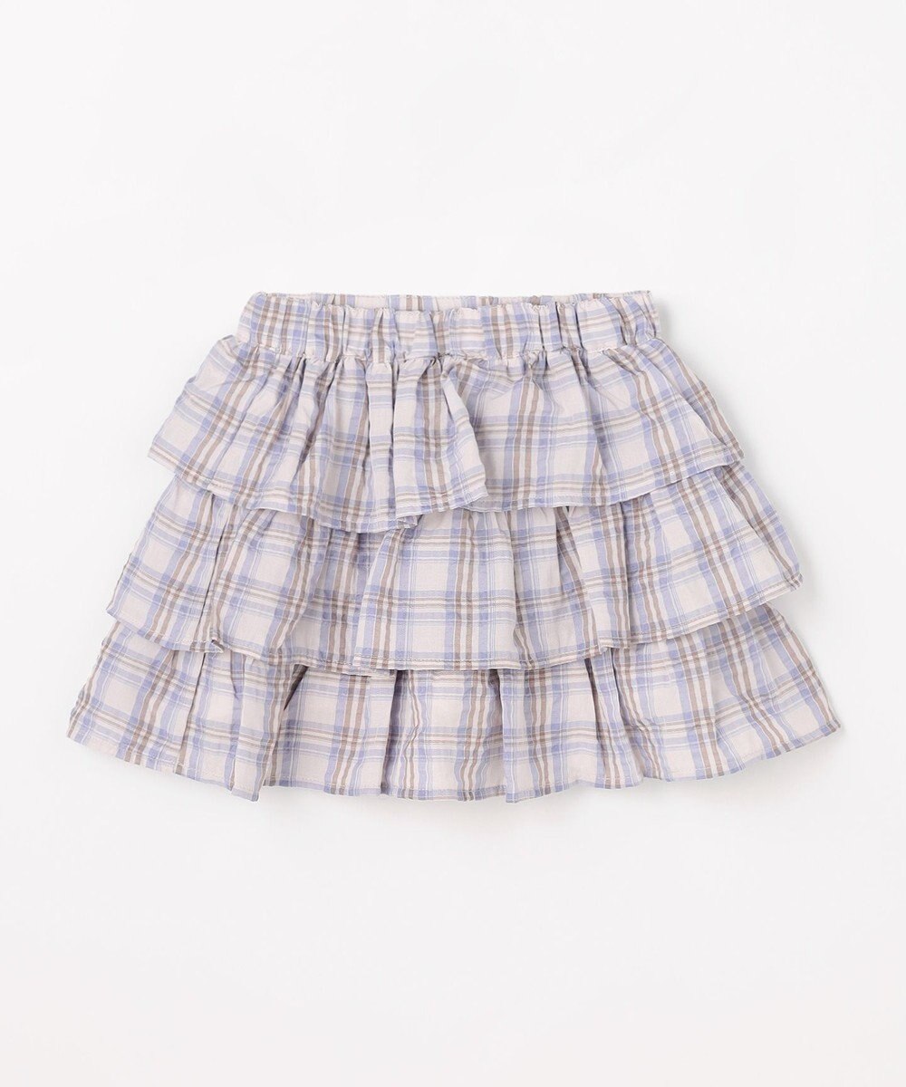 ANY KIDS 【洗濯機可能】ティアード チェックスカパン 