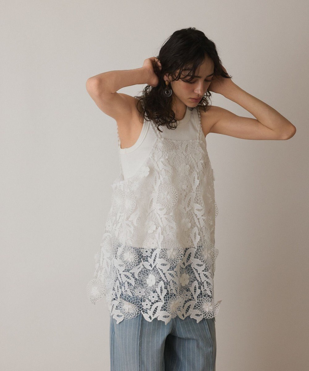GRACE CONTINENTAL フラワーレースキャミソール 