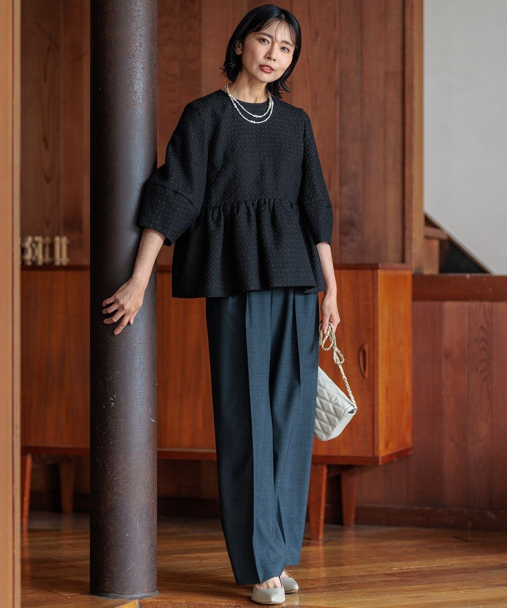 23区 L TWマットクロス ワイドパンツ 