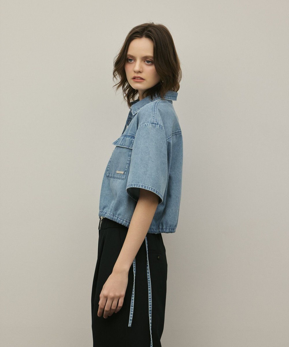 GRACE CONTINENTAL ハーフスリーブデニムシャツ 