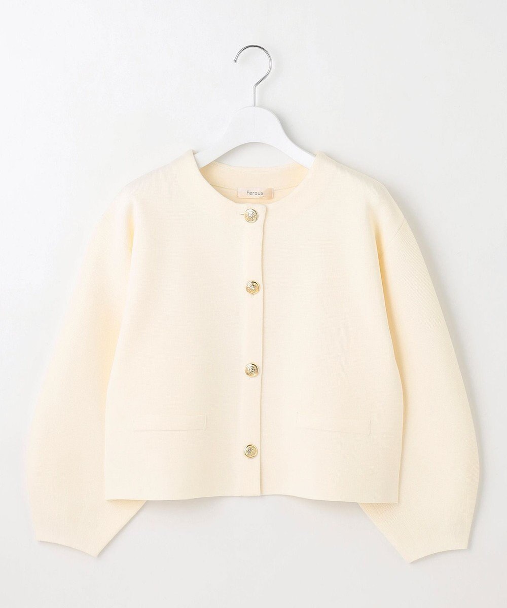Feroux 【洗える】トラッドデザイン ニットジャケット 
