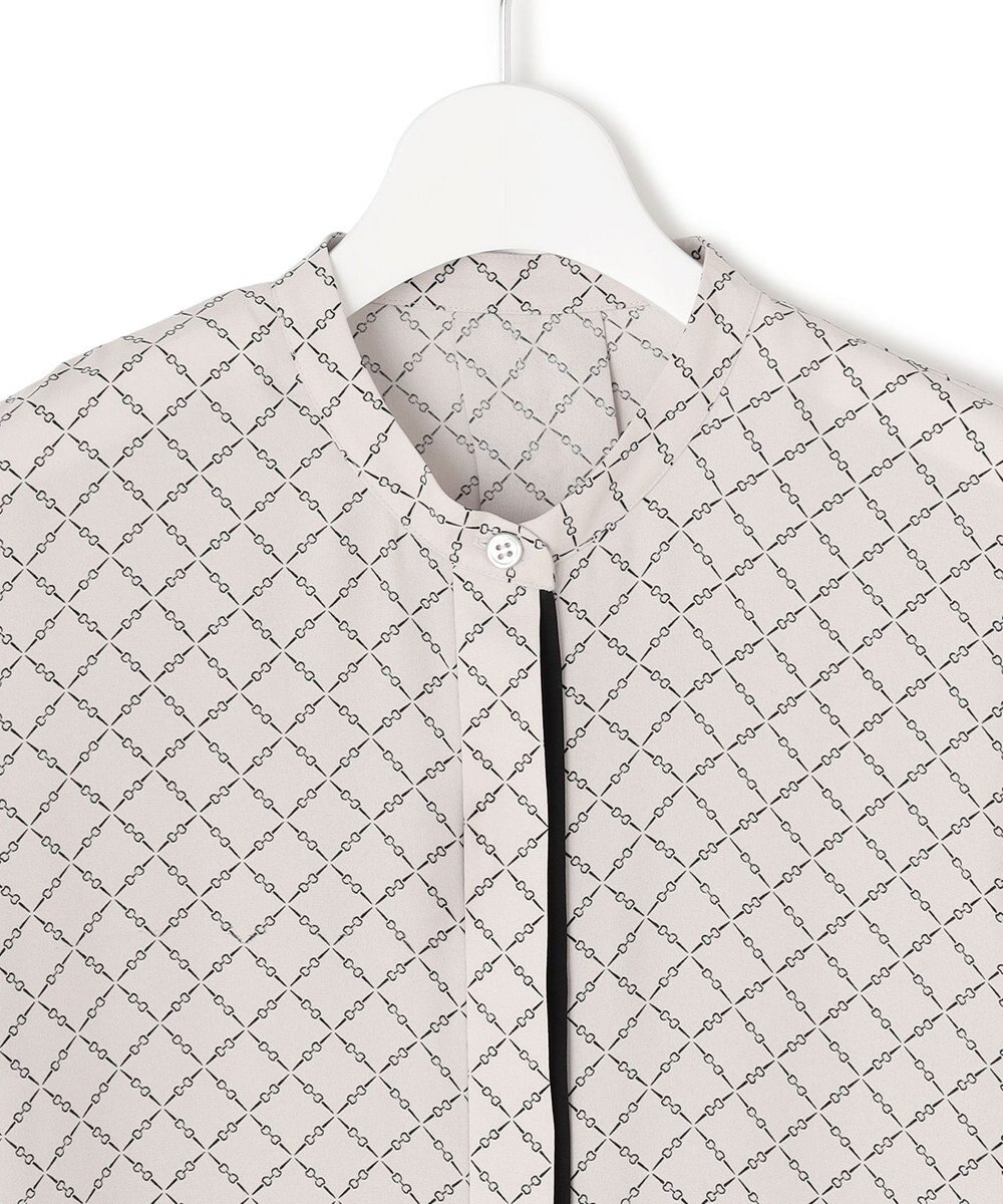 ICB L 【新色追加・WEB限定カラーあり・接触冷感・UVケア・速乾・洗える】BackSatinAmunzen バンドカラーブラウス 