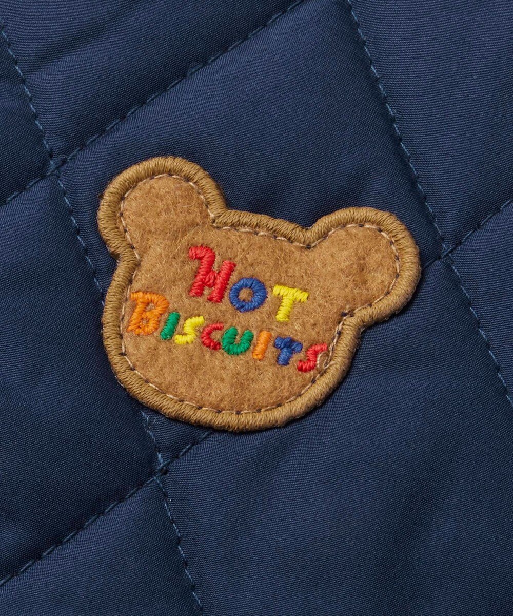 MIKI HOUSE HOT BISCUITS 【80-120cm】 抗菌・抗ウイルス ノーカラー キルティングジャンパー 