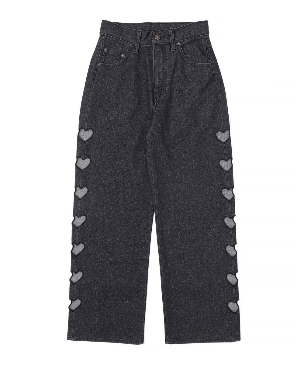 WEGO 【MLサイズ展開】ハートサイドラインストレートパンツ 