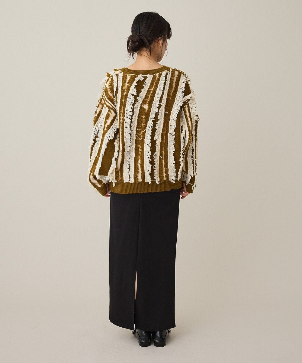 CRAFT STANDARD BOUTIQUE バイカラーフリンジニットプルオーバー 