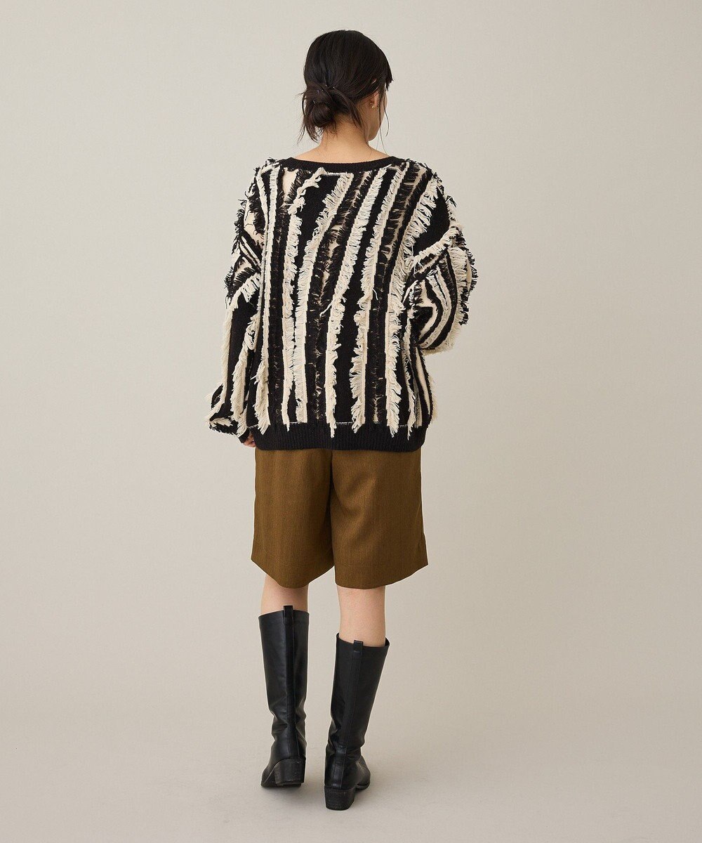 CRAFT STANDARD BOUTIQUE バイカラーフリンジニットプルオーバー 