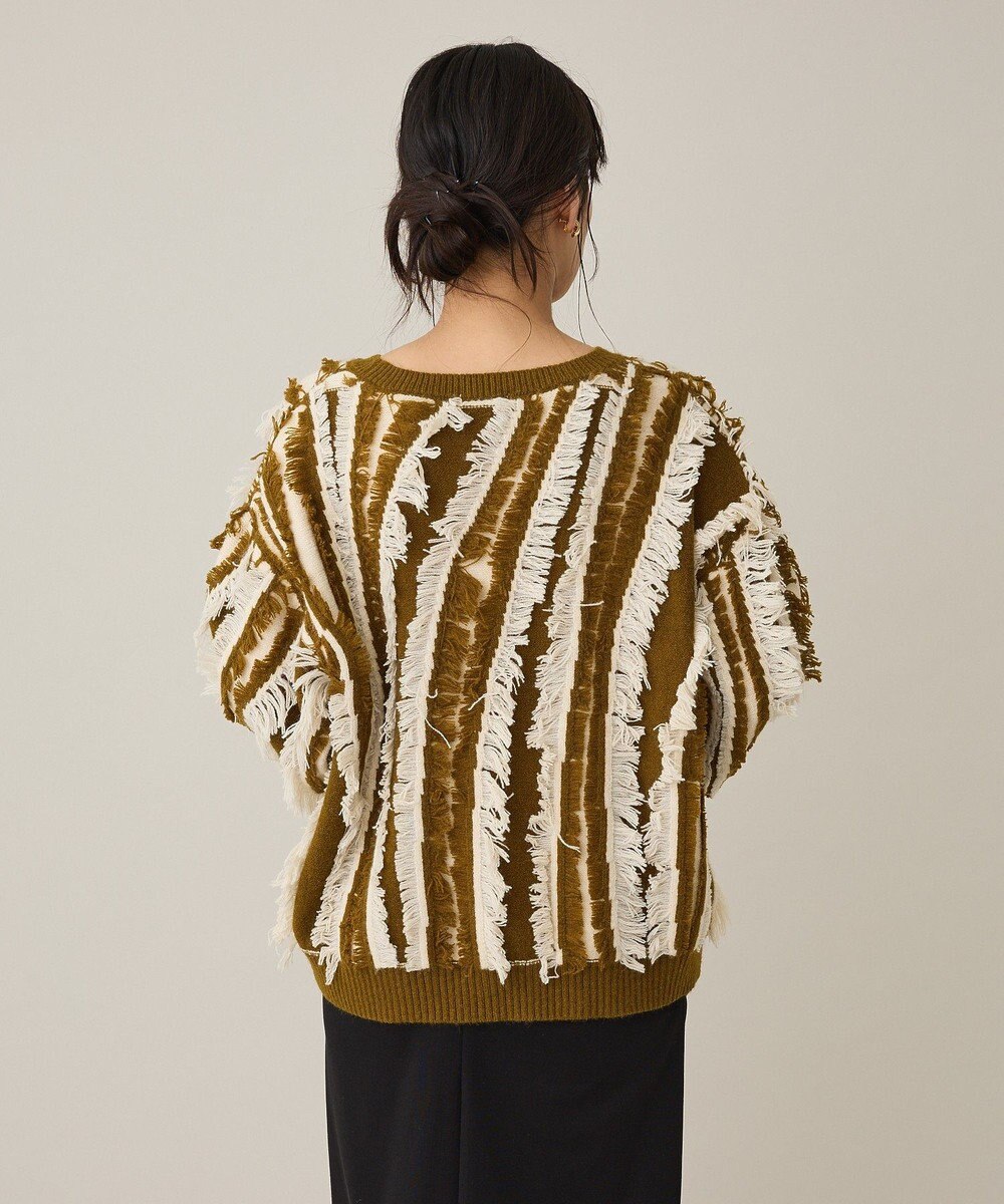 CRAFT STANDARD BOUTIQUE バイカラーフリンジニットプルオーバー 