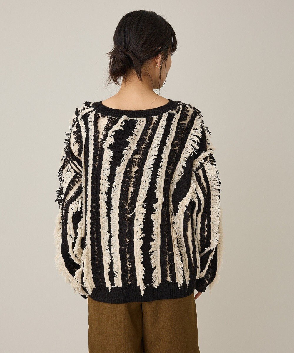 CRAFT STANDARD BOUTIQUE バイカラーフリンジニットプルオーバー 