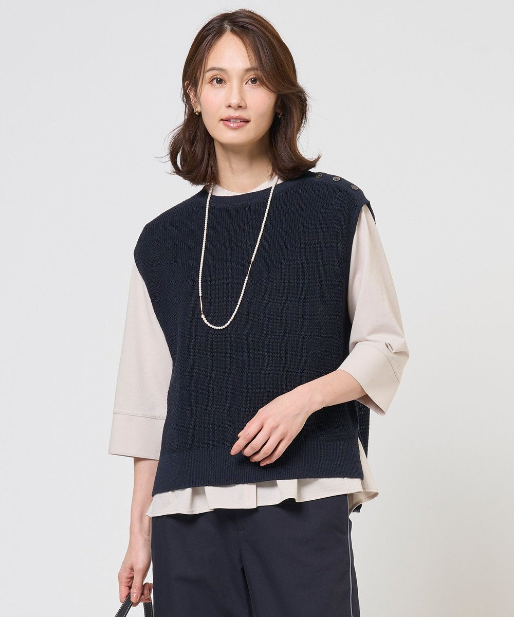 J.PRESS LADIES L 【WEB限定カラーあり】LINEN COTTON ニット ベスト 