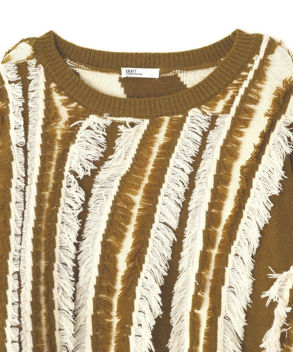 CRAFT STANDARD BOUTIQUE バイカラーフリンジニットプルオーバー 