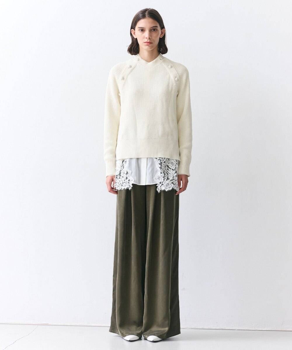 BEIGE， GALENA / コットンレースバンドカラーシャツ 