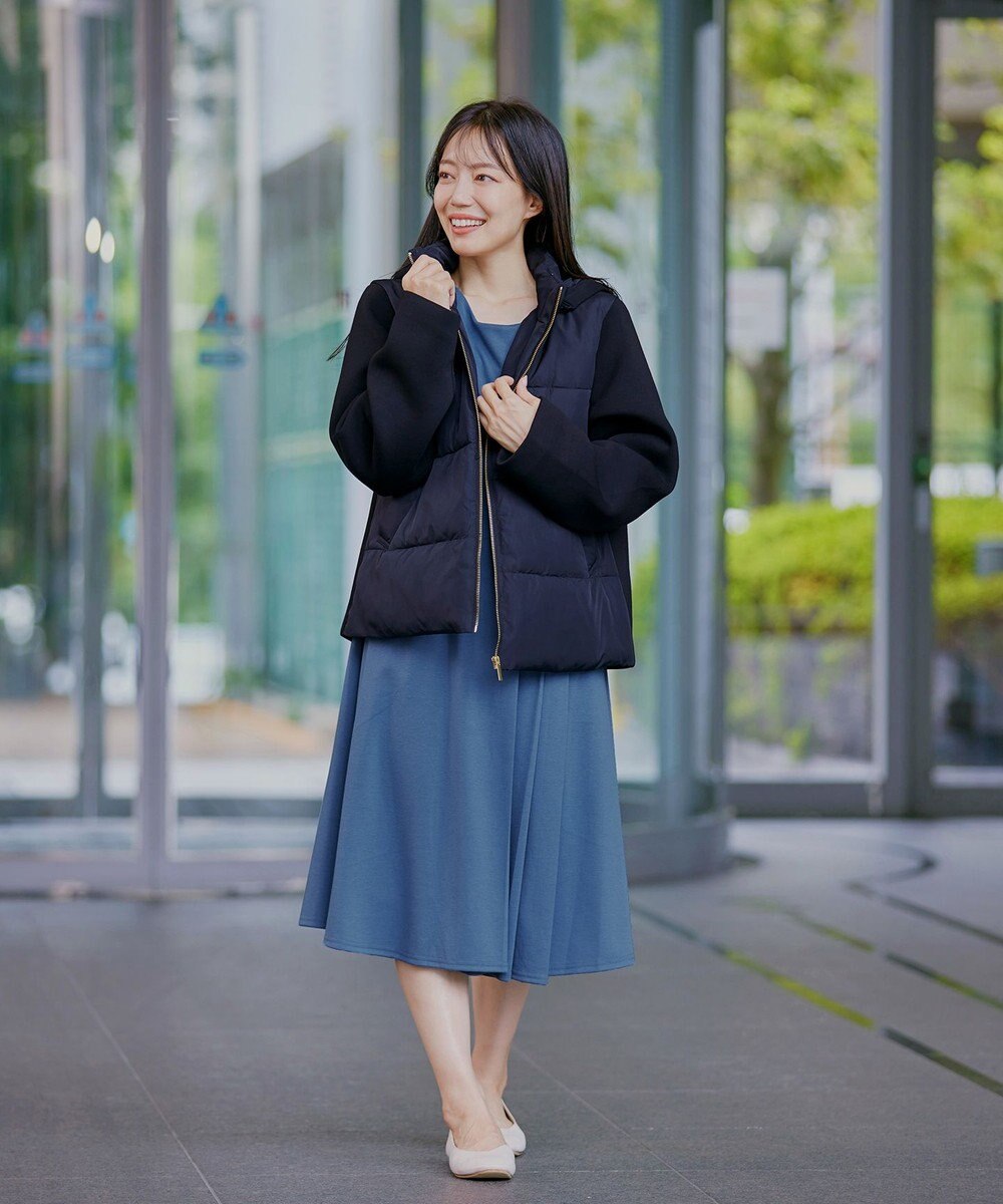 Tiaclasse 【GOLD LABEL・洗える】アシメプリーツポンチワンピース 