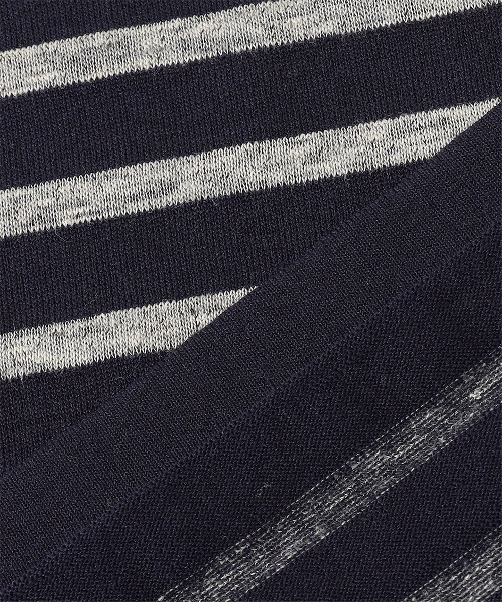JOSEPH ABBOUD 【清涼感/ストレッチ/洗える】クールスキン ボーダーT ニット 