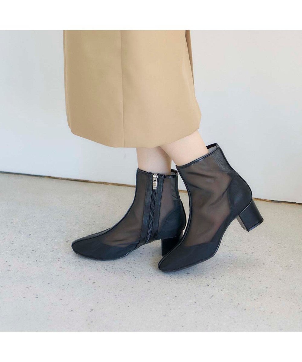 MODE ET JACOMO <noyau>ブロックヒールチュールブーツ 