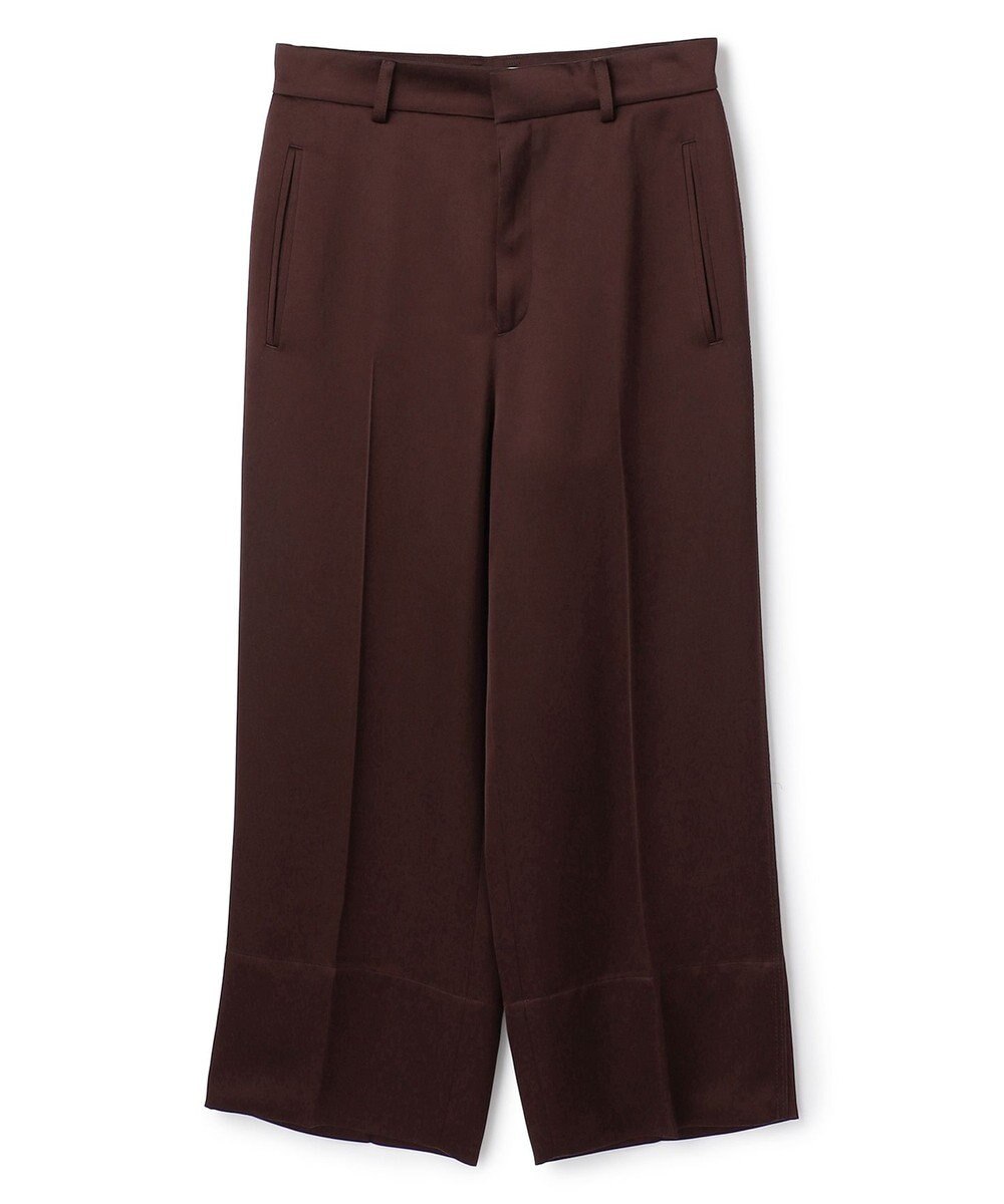 BEIGE， CASSITER / リネンブレンド サテンクロップドパンツ 