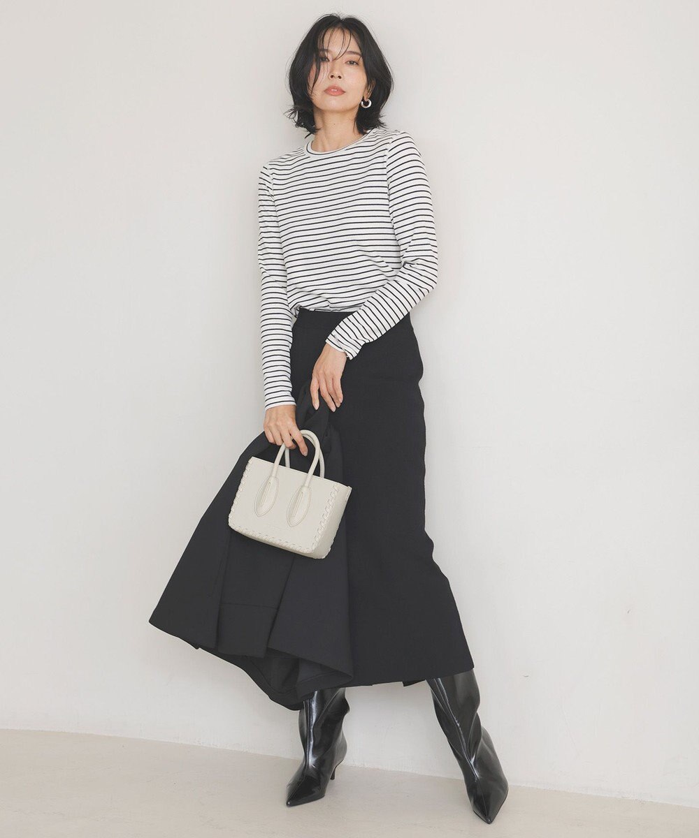 UNFILO コットンカシミヤ クルーネックカットソー 