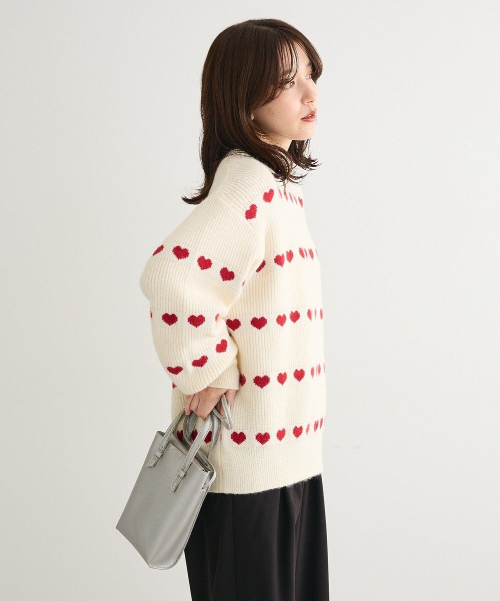 Green Parks ・ｓｗｉｎｇ　ｂｙ　ハートジャカードクルーニット 