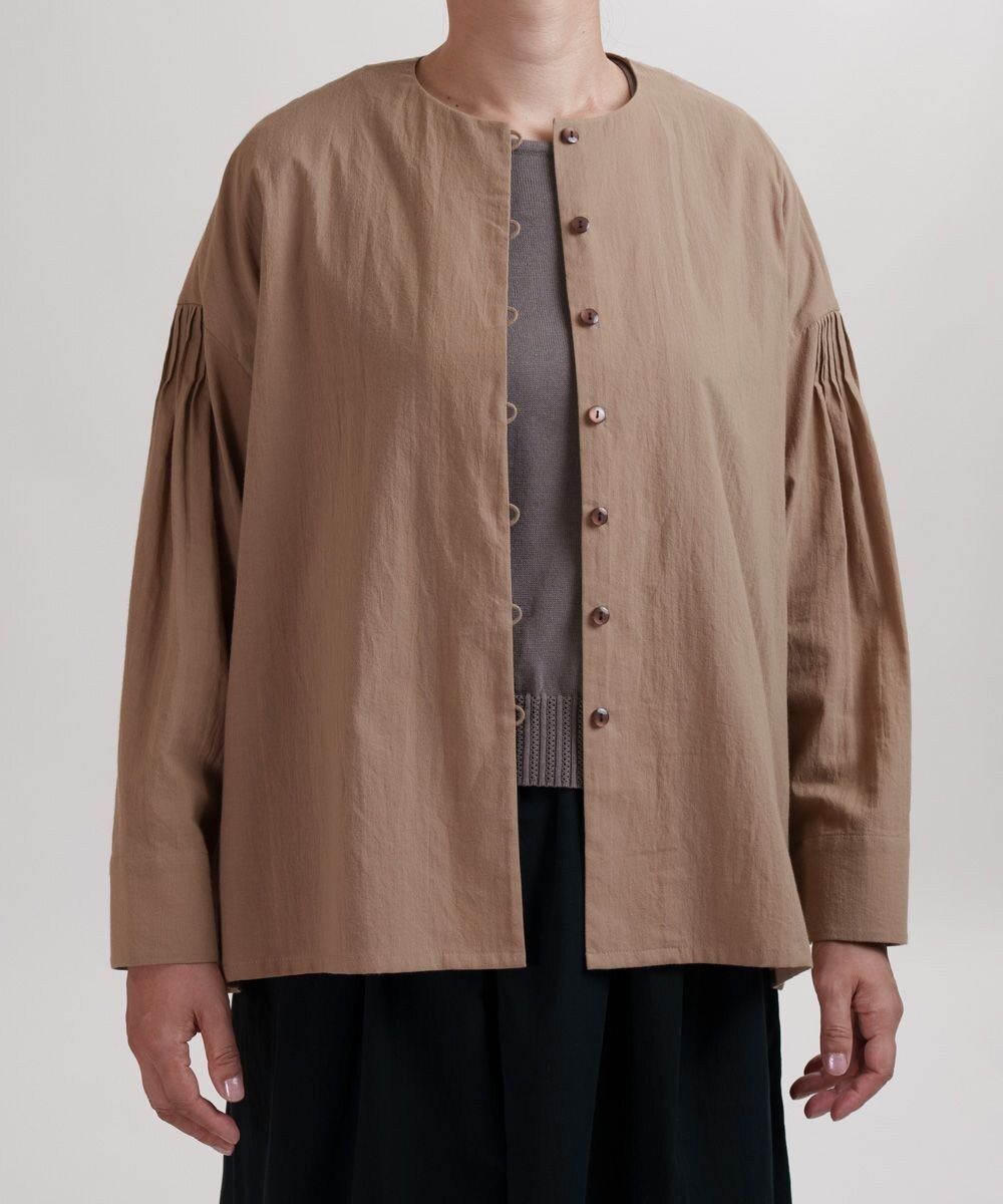 muuc コットンローン長袖ブラウス 