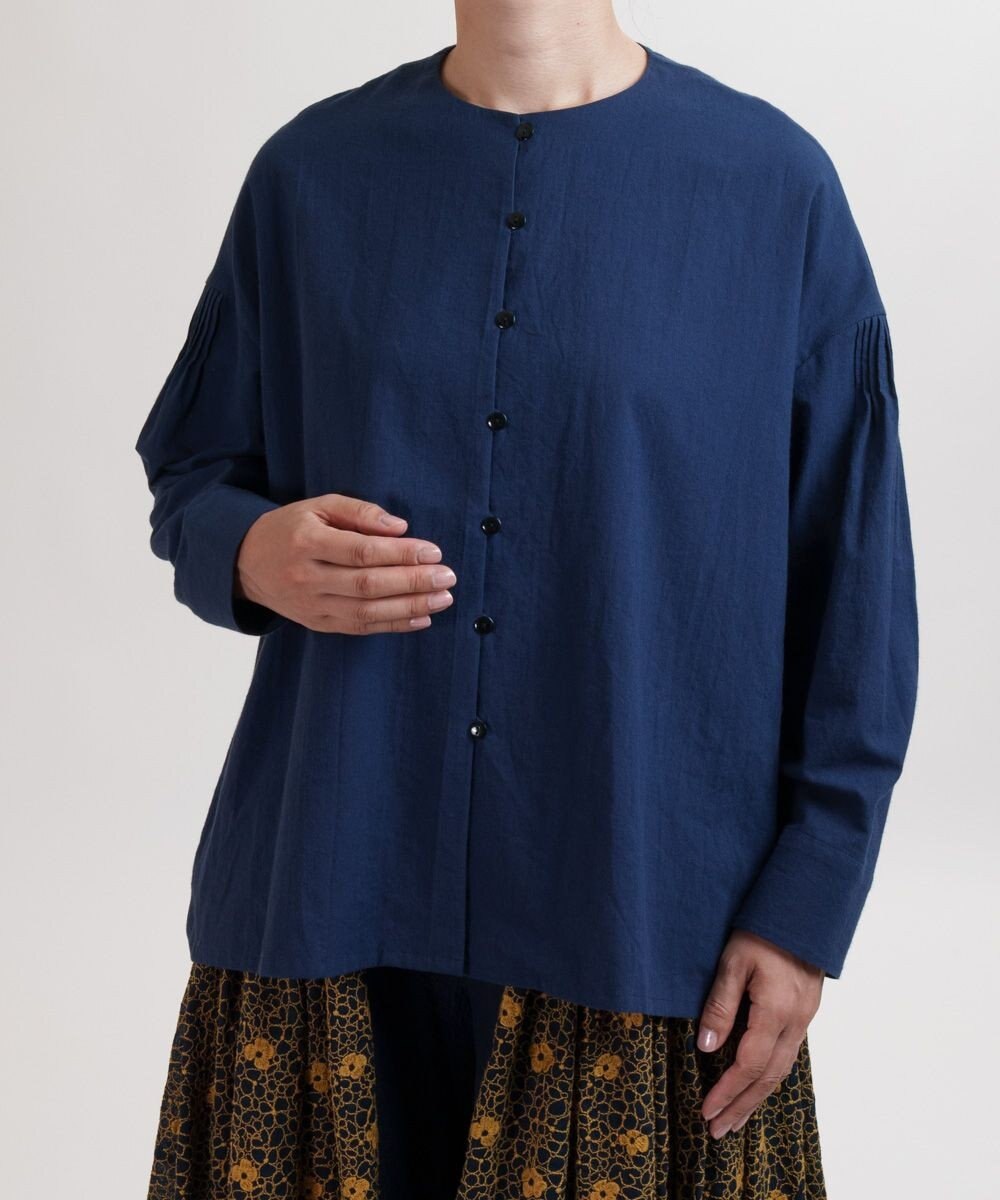 muuc コットンローン長袖ブラウス 