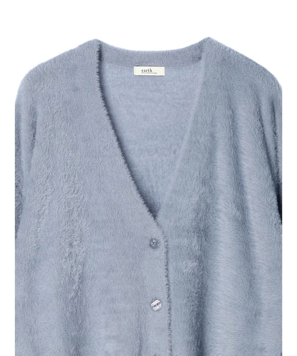 earth music&ecology ミニシャギーＶネックカーディガン 