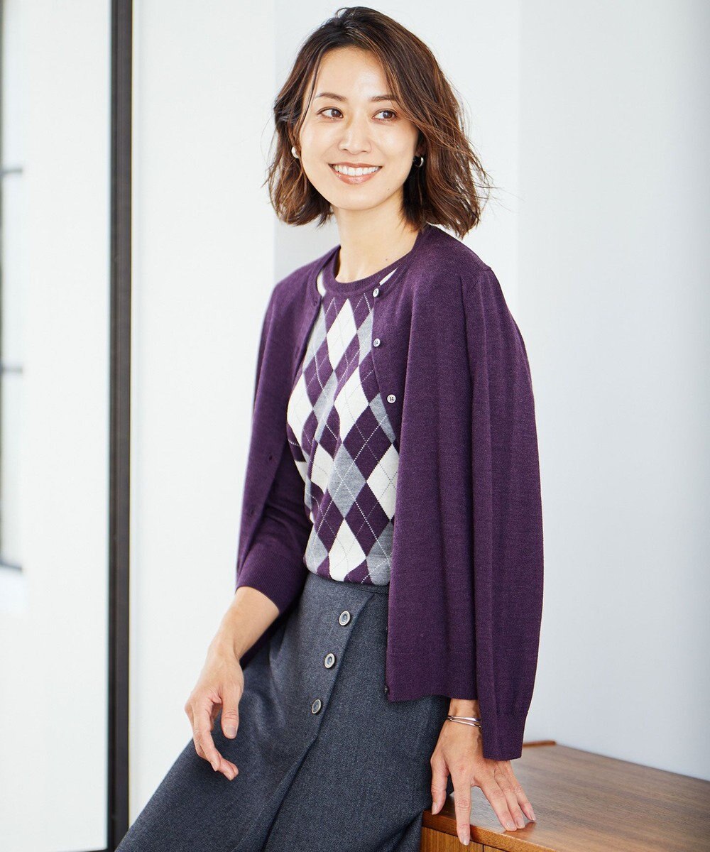 J.PRESS LADIES 【洗える】アーガイルツイン ニット 