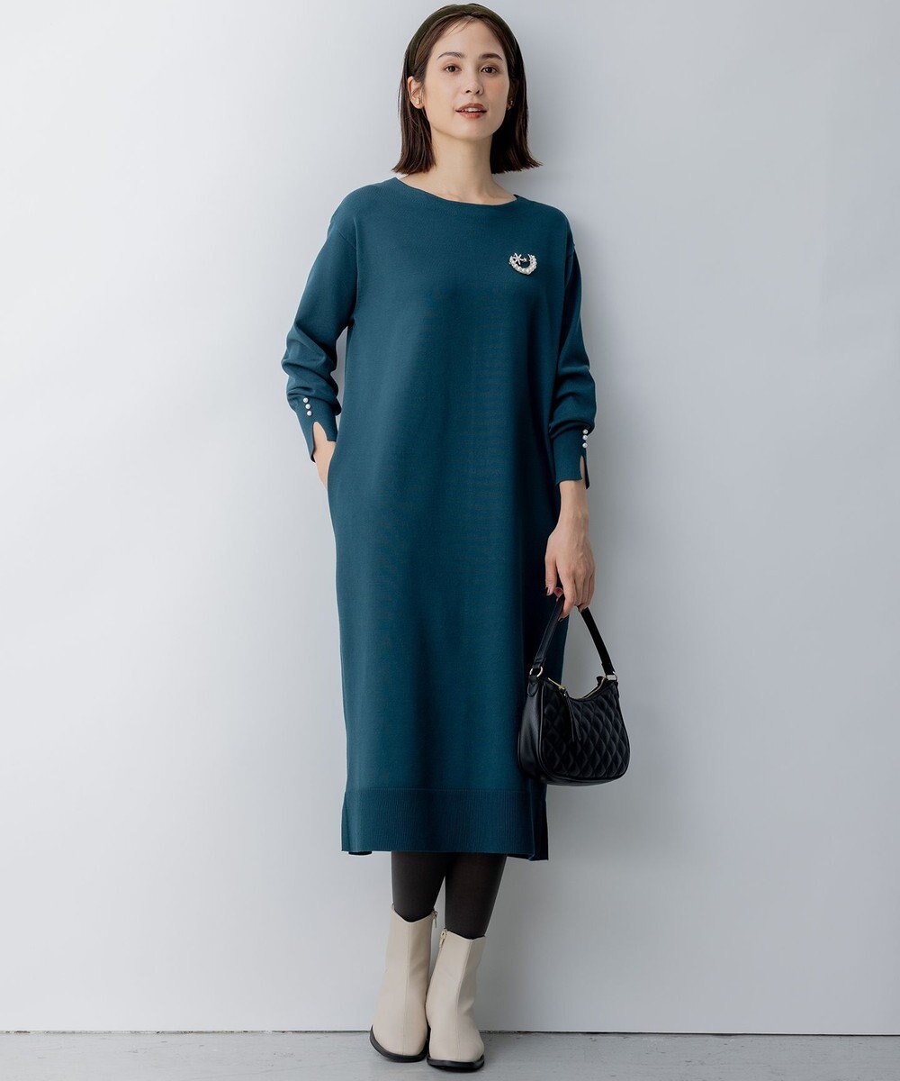 組曲 L 【WEB限定】コクーンシルエット ニットワンピース 