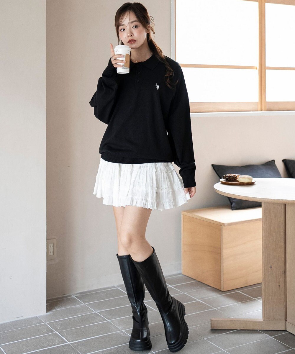 WEGO 【25年秋冬新作/ユニセックス着用ITEM/MLサイズ展開】別注USPOLOニットポロ 