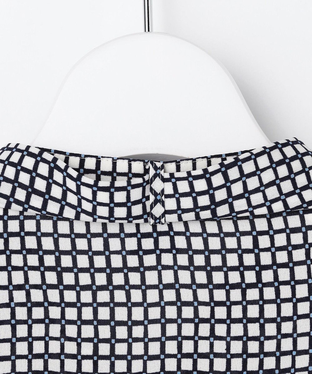 J.PRESS LADIES L ジーナ梨地 幾何プリント ブラウス 