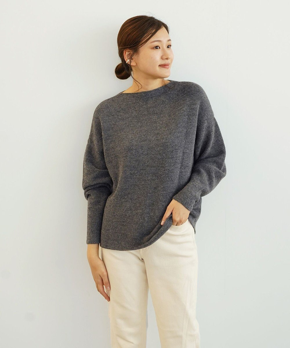 TOQUE 〈大草直子さんアドバイザー〉ベビーアルパカ ミドルゲージ モックネックニット 