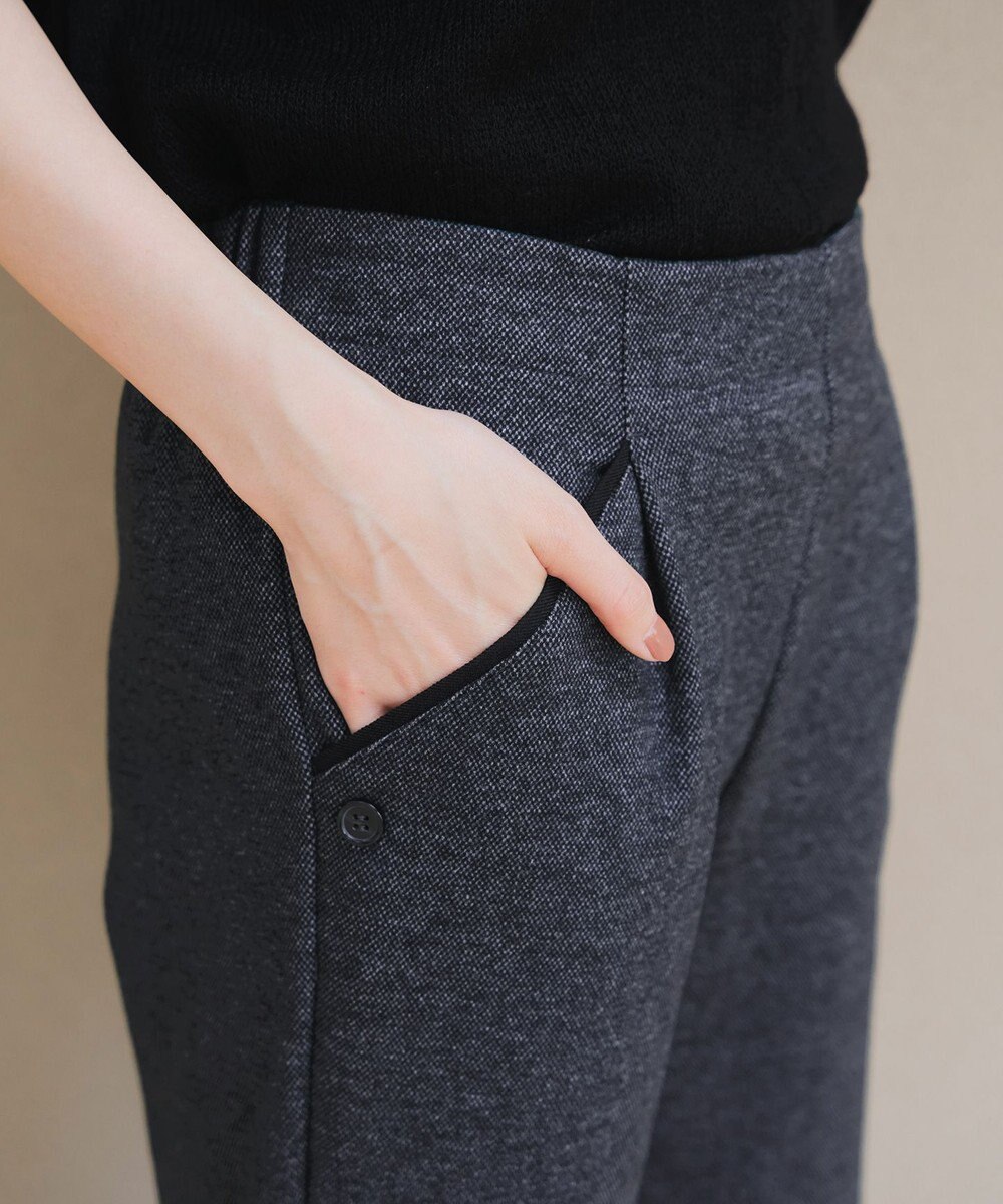 Tiaclasse L ミニチェッカー裏起毛・ストレートパンツ 