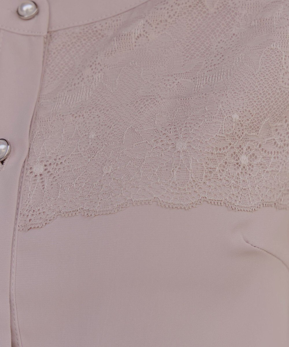 Tiaclasse L 【洗える】フレンチスリーブレースブラウス 