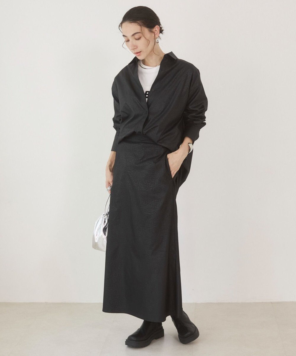 WEGO 【ANGIE VINTAGE】レザーライクシャツ＆スカートセットアップ 
