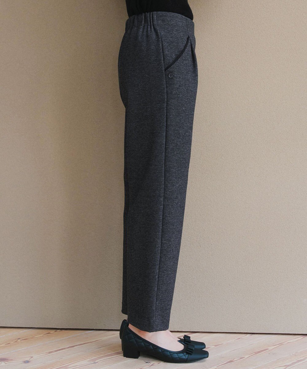 Tiaclasse L ミニチェッカー裏起毛・ストレートパンツ 